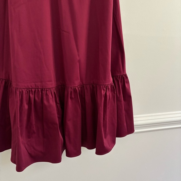 Anthropologie Hutch Bow-Tie Tiered Maxi Dress Burgundy & Black sequin Sz 8 - Picture 5 of 9